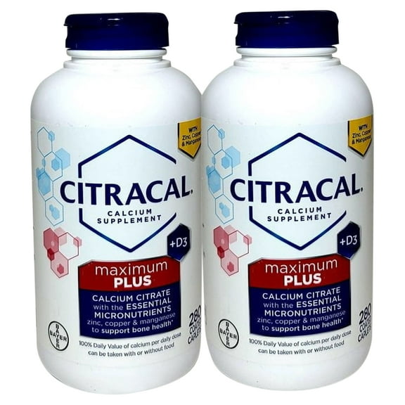Citracal Calcium Supplement Maximum Plus   D3. 280 Coated Caplets each bottle. Pack of 2 bottles.