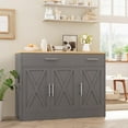 thumbnail image 3 of XgoodX Sideboard Buffet Cabinet with Storage, 43” Farmhouse Coffee Bar Storage Cabinet with Drawers and Shelves, Modern Buffet Table for Kitchen, Dining Room, Grey, 3 of 9