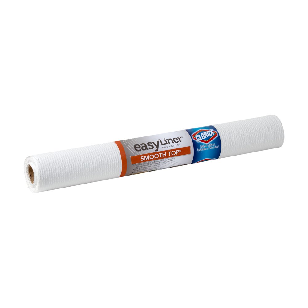 EasyLiner Smooth Top 20 In. x 6 Ft. Shelf Liner with Clorox, White