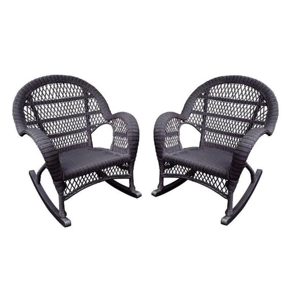 Home Square 2 Piece Wicker Chair Set in Espresso