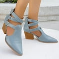 thumbnail image 4 of Wensltd Fashion High Heel for Women Buckle Strap Chunky Block Heel Pointy Toe Dressy Shoes, 4 of 5