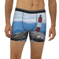 thumbnail image 2 of Rateoe Lighthouse On The Waters Print Men’s Underwear Boxer Briefs Soft Comfortable Underwear Boxer Briefs, Long Leg Briefs,Anti-chafing Boxer Briefs, 2 of 7
