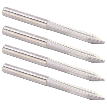 

Tebru End Mill Cutter Milling Cutter Kit Milling Machine Tools 30° Carving Cutter 2‑Flute V Shape End Mill Tungsten Steel