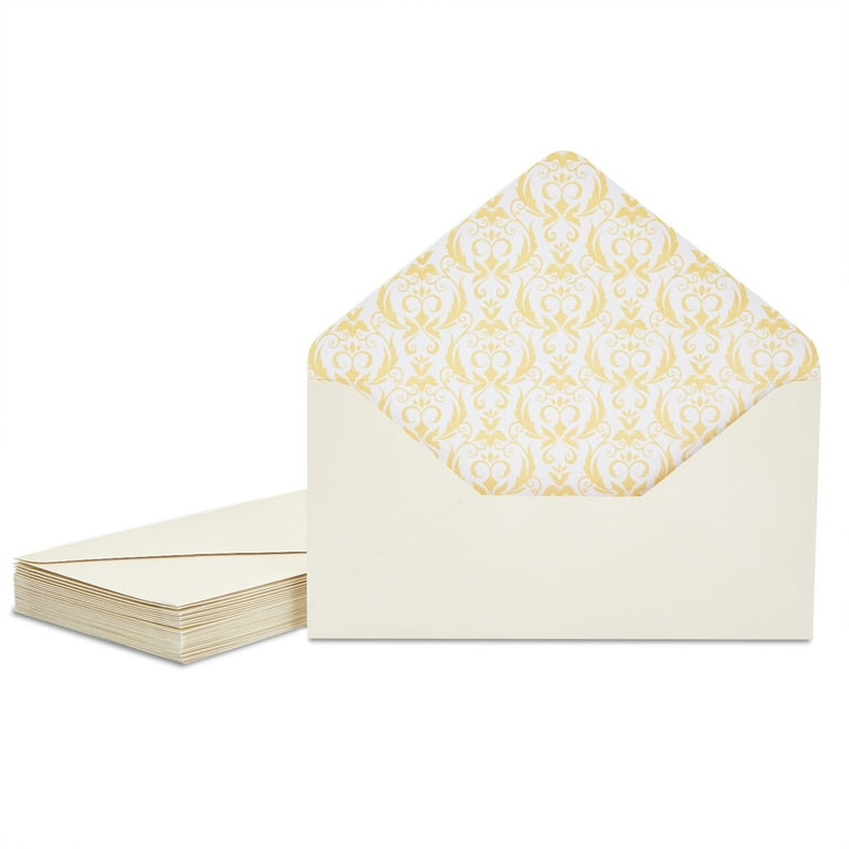 Vintage Style Letter Writing Kit with 60 Sheets of Gold Border Paper and 30  Envelopes for Letters, Valentine's (7.25 x 10 In)