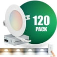 thumbnail image 1 of QPLUS 4Inch LED Recessed Slim Pot Light with Junction Box, 10W (=75W), 750 Lumens, Dimmable, IC Rated, ETL, Energy Star (4CS, 120 Pack), 1 of 5