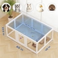 thumbnail image 2 of Clear Acrylic Dog Playpen Indoor, 10-Panel Premium Pet Play Pen for Puppies, Cats & Rabbits, Heavy Duty Foldable Dog Fence Crate Kennel, White (24" Height), 2 of 6