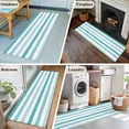 thumbnail image 5 of 2'x6' Rug Runners for Hallways Kitchen, Aqua Ombre Grey Striped Non Slip Entryway Beside Floor Carpet Runner, Farmhouse Stripe Modern Washable Laundry Room Bedroom Throw Rugs Mat for Family Pet, 5 of 8