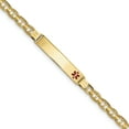 thumbnail image 1 of 14K Medical Red Enamel Anchor Link ID Bracelet (Weight: 13.06 Grams, Length: 8 Inches), 1 of 3