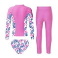thumbnail image 2 of iixpin 3 Pcs Swim Cover Up Sets for Girls Upf 50+ Rash Guard Coat Bikini Brief with Swim Leggings Pink 8, 2 of 7