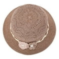 thumbnail image 3 of Magik Women Lady Summer Breathable Sun Braided Trim Straw Bowler Cap Cloche Hat, 3 of 5