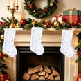 thumbnail image 4 of Christmas White Snowflake Stockings, 18"Large Super Soft Knitted Xmas Stocking for Kids, Christmas Decoration Holiday and Family Stocking for Fireplace Christmas Holiday Party Decoration, 4 of 6