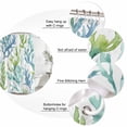 thumbnail image 6 of Blue Green Coral Waterproof Fabric Shower Curtain,Aqua Abstract Coastal Sea Tropical Waterproof Fabric Shower Curtain for Bathroom Curtains Bathtubs Hotel Shower Curtains with 12 Hooks Long 72x78in, 6 of 8