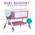 thumbnail image 2 of StarZe 4 in 1 Infant Baby Bassinet Bedside with Mosquito Net and Storage Rack,5 Auto-Lock Adjustable Height Baby Crib for 0-24 Months,Pink, 2 of 9