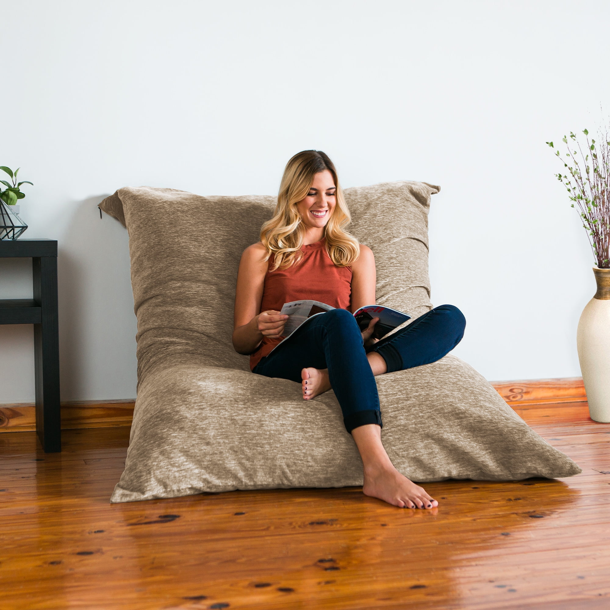 Jaxx floor pillow bean bag lounger with chenille cover hotsell