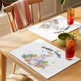 thumbnail image 4 of Happy Easter Placemats Set&nbsp;of&nbsp;2 Watercolor Rabbit Colorful Easter Eggs Spring Floral Heat Insulation Washable Place Mats, Non-Slip Table Mats for Dining Table Party Kitchen Decor,13x19 Inch, 4 of 9
