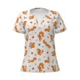 thumbnail image 3 of Naloa Cute Squirrel Fall Print T-Shirts Short Sleeve V Neck Tees for Women Fashion Tops Trendy Lightweight Soft Casual Summer Outfits Clothes, 3 of 5
