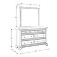 thumbnail image 5 of Bowery Hill Wood 7-Drawers Bedroom Dresser with Mirror Set in White, 5 of 13
