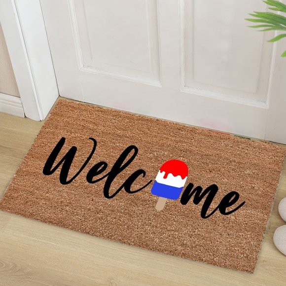 Matoen11 Home American Flag Patriotic Doormat, Weather Resistant, Non-Slip PVC Backing, 15.7x 23.6 inches, Perfect for Indoor and Outdoor Use