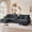 Dark Gray, variant on Soscana 116" Chenille Oversized U Shaped Modular Sectional Sofa for Living Room,4 Seater Couch with Multifunctional Console & USB Ports & Cup Holders,Comfy Sofa with Double Chaise and Storage,Beige