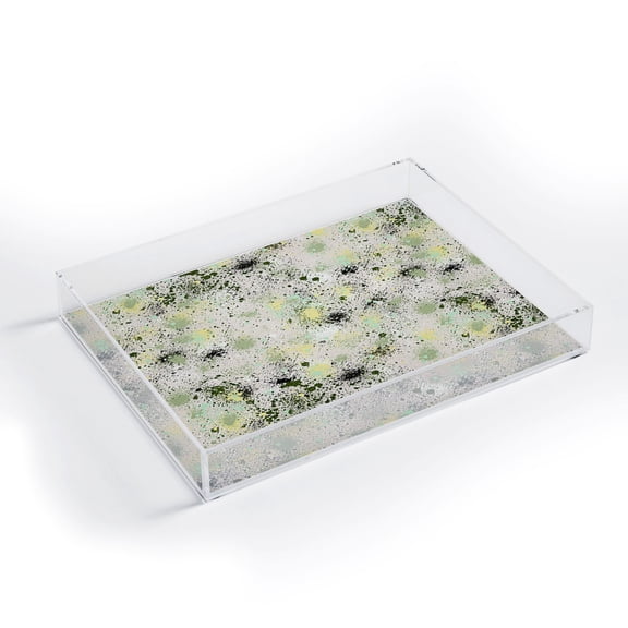 Society6 Ninola Design Ink Splatter Lime Banana Small Acrylic Tray, 8" x 6 1/4"