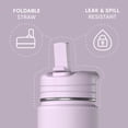 thumbnail image 2 of Hydrapeak Mini 14oz Water Bottle with Straw Lid, Insulated Water Bottle, Water Bottle Stainless Steel, Water Bottles (Blush), 2 of 9
