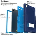 thumbnail image 2 of Allytech Case for Samsung Galaxy Tab A8 10.5-Inch SM-X200 X205 X207, Heavy Duty Protection Rugged Rubber Hard PC Build-in Kickstand Shockproof Cover for Galaxy Tab A8 10.5" X200 2022 - Navyblue+Blue, 2 of 6