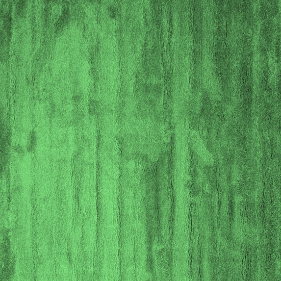 Ahgly Company Indoor Square Abstract Emerald Green Contemporary Area Rugs, 3' Square