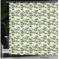 thumbnail image 4 of Ambesonne Hibiscus Shower Curtain, Birds Composition Leaves, 69"Wx84"L, Multicolor, 4 of 5