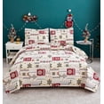 thumbnail image 6 of Green Essen Christmas Quilt King Size Snowflake Bedding Set Lightweight Microfiber Bedspread Plaid Patchwork Coverlet with 2 Pillowcases for Home Decor, 6 of 9