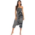 thumbnail image 4 of Combinaison Pantalon Boho Harem Taille Smockée en Rayonne 2 en 1 pour Femmes, 4 of 6