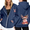 thumbnail image 1 of WILLBEST Sudadera de Mujer Ladies' Christmas Printed Zipper Long Sleeved Pocket Drawstring Casual Hooded Sweatshirt 2134 Grande, 1 of 8