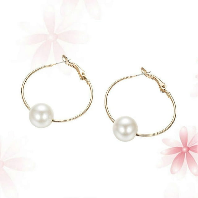 Women Big Pearl Earrings Chic Ear Decor Wild Temperament Style Elegant Jewelry Birthday Holiday Occasion Hypoallergenic Design