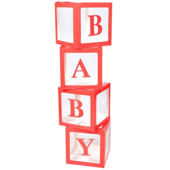 MLINS  4 Pcs Boy Shower Decorations Baby Boxes Balloon Packing