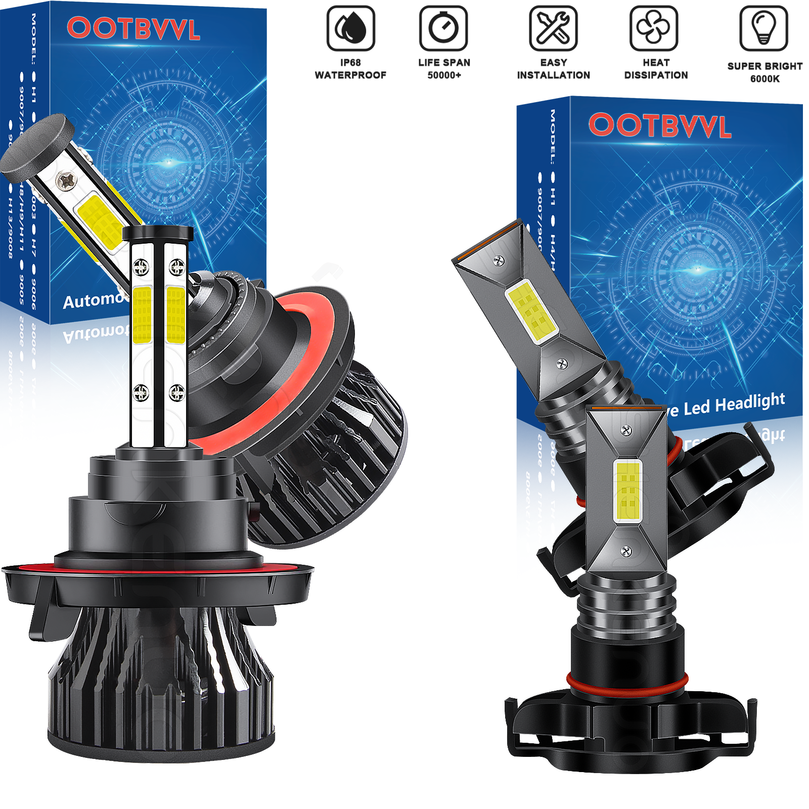 OOTBVVL For Dodge Challenger 20122014 4x LED Headlight High Low Beam