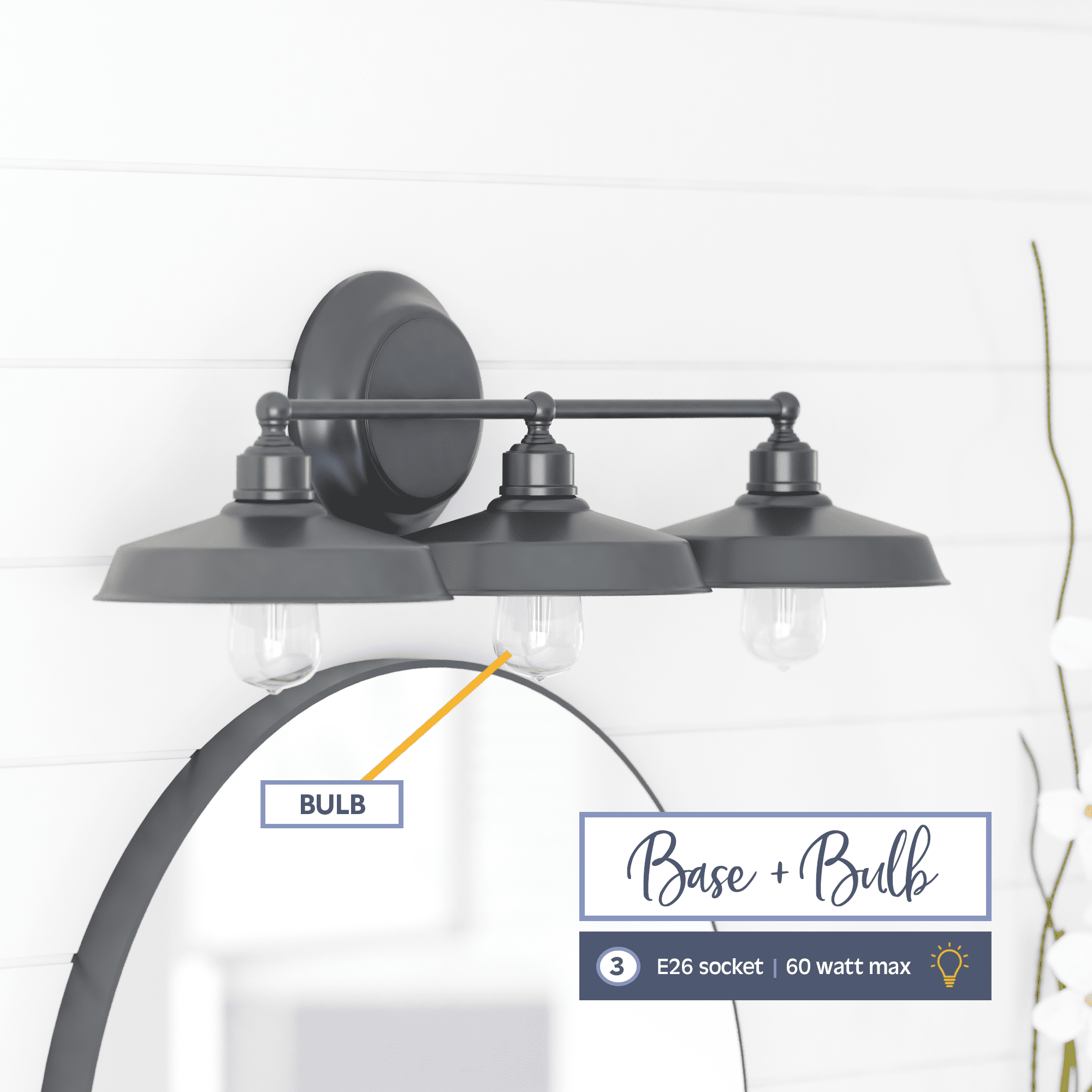 Prominence Home Senika Three Light Vanity in Matte Black