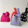 thumbnail image 2 of Mini bolso de mano de punto para niñas y mujeres, bolso de mano reutilizable hecho a mano, bolsos de compras, bolso de muñeca, 4 colores, 2 of 5