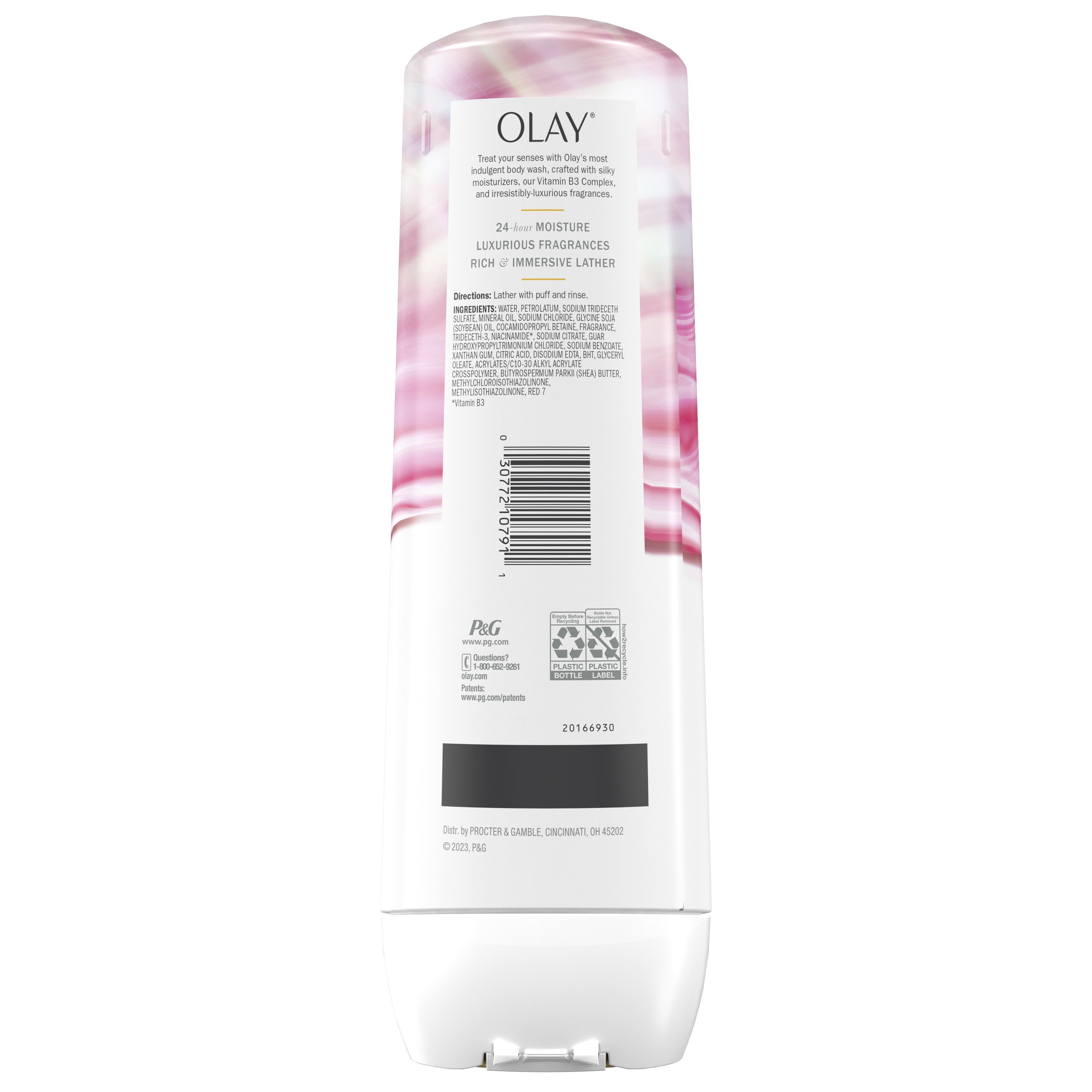 Olay Indulgent Moisture Women's Body Wash, Notes of Rose and Cherry, for All Skin Types, 20 fl oz