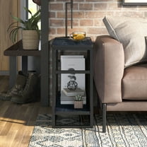 Furniture of America Quint 1-Shelf Wood Indoor End Table, Rustic Navy Blue