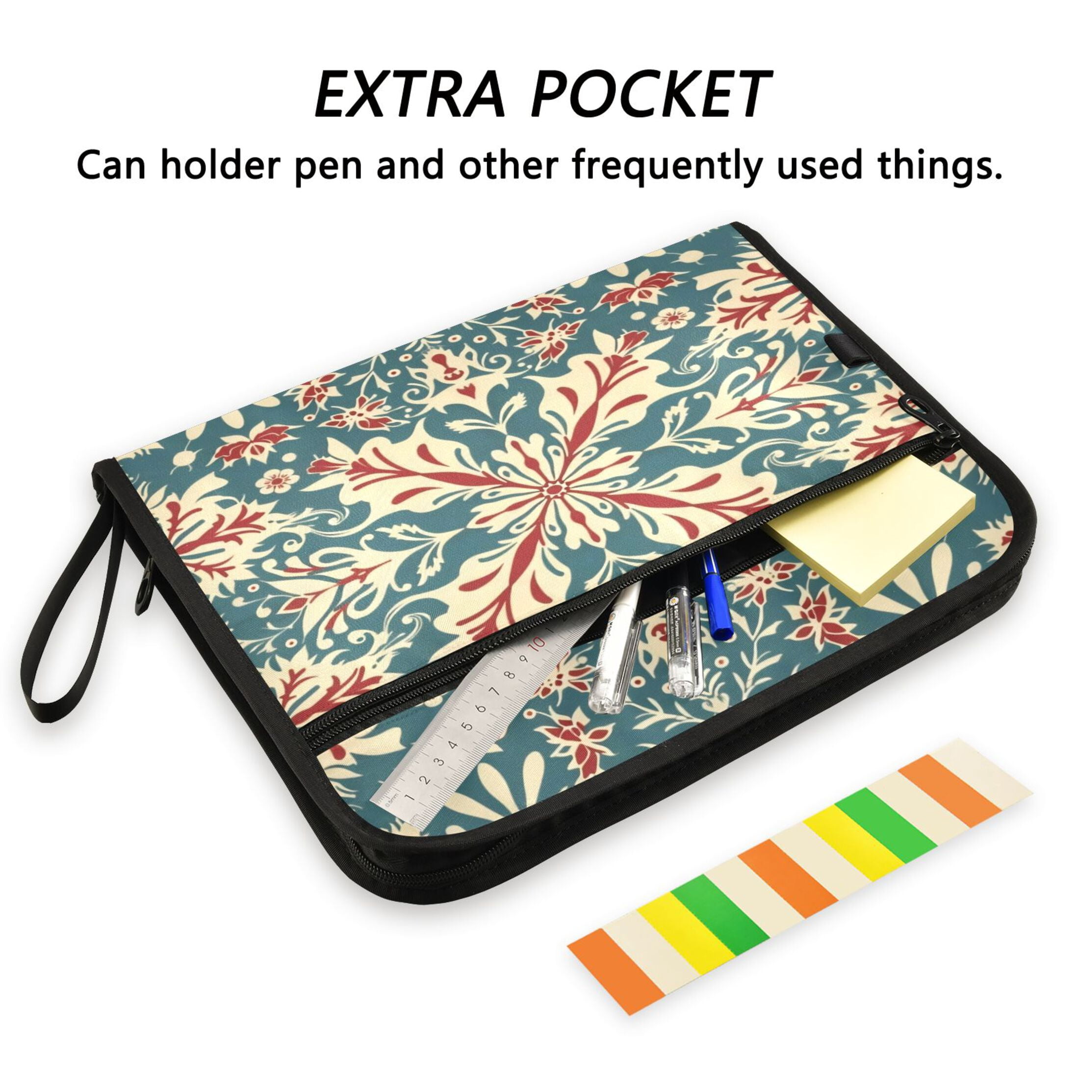 Organ Folder 14.2 x 0.8 x 10.6 Inches 13 Separate Pockets A4 Size Documents Folder A Sort Storage File Manager For The Home Office Christmas Flower