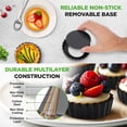 thumbnail image 3 of NutriChef Mini Tart Pans 10 Nonstick Molds With Removable Bottoms | 4 Inch Heavy Duty Steel Quiche Pans | Oven & Dishwasher Safe | Fluted Sides for Sweet & Savory Foods | Includes 200 Parchment Papers, 3 of 7