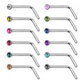 thumbnail image 1 of 20pcs Surgical Steel/titanium Nose Studs Nostril Piercing Jewelry Random Color, 1 of 3