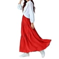 thumbnail image 4 of HAOTAGS Skirts for Girls,Solid Color Midi Length Summer Cake Skirts Red 8-9, 4 of 5
