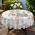 thumbnail image 4 of Pioneer Flower Floral Print Pattern Round Tablecloth 60 X 60 Inch, Wrinkle Resistant Wipeable Table Cloth for Kitchen Dining Picnic Patio Party, 4 of 6