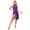 Purple, variant on Women's Lyrical Dance Costume Split Chiffon Modern Contemporary Dance Dress Gymnastic Leotard Dusty Pink S