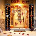 thumbnail image 6 of LHWEN Halloween Porch Banners Trick or Signs Outdoor Indoor Decorations Front Door Yard Garland Party Supplies Polyester Witch Pumpkin Decor Festive Entrance Hanging Display, 6 of 7