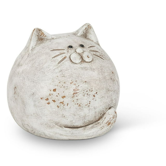 Figurine Chat Boule Blanche Antique