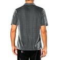 thumbnail image 3 of INSPIRE CHIC Glitter Polo Shirts for Men's Shiny Tops Short Sleeve Disco Metallic Polo S Silver, 3 of 5