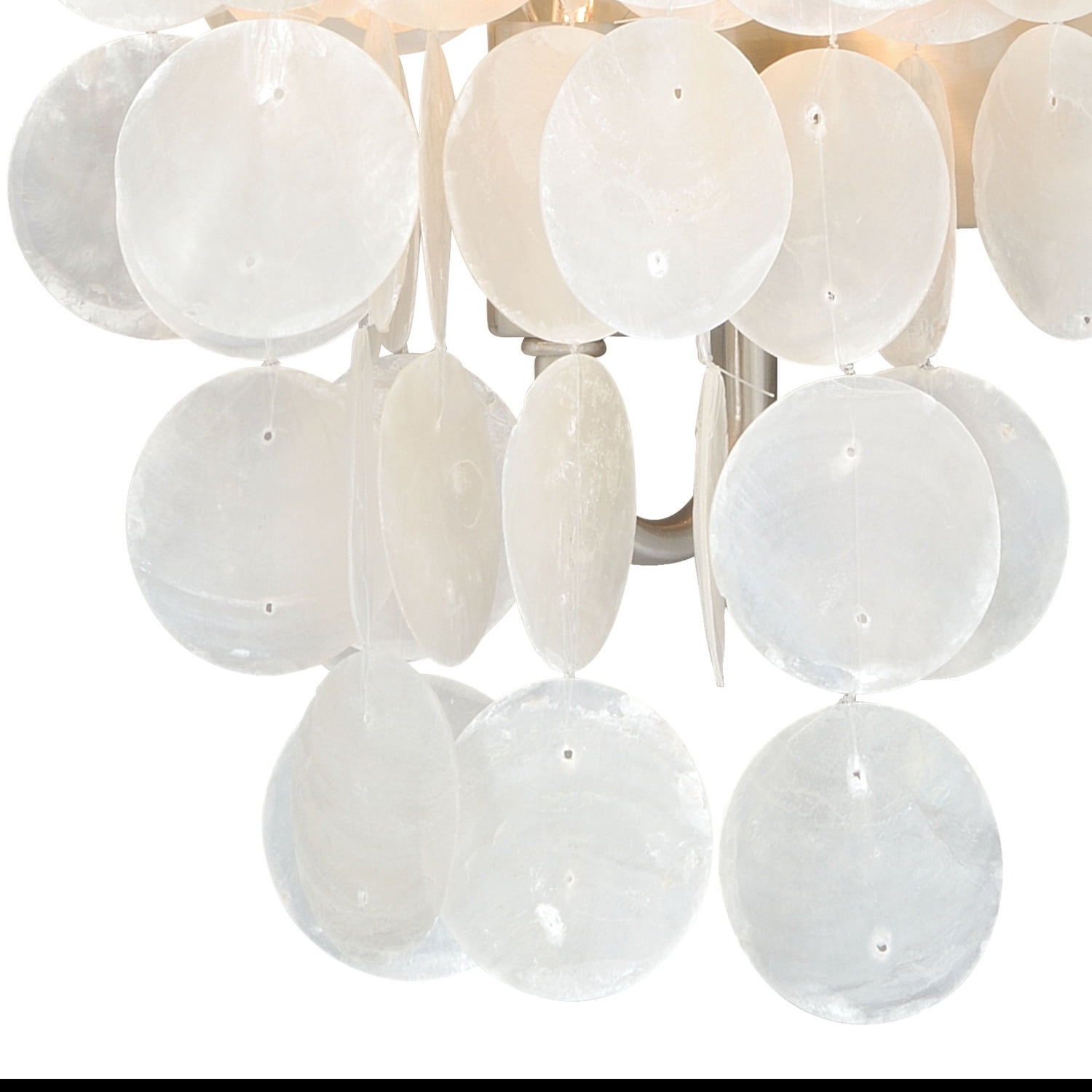 Maykoosh Tuscan Treats 1 Light Satin Nickel Capiz Shell Coastal Bathroom Wall Fixture