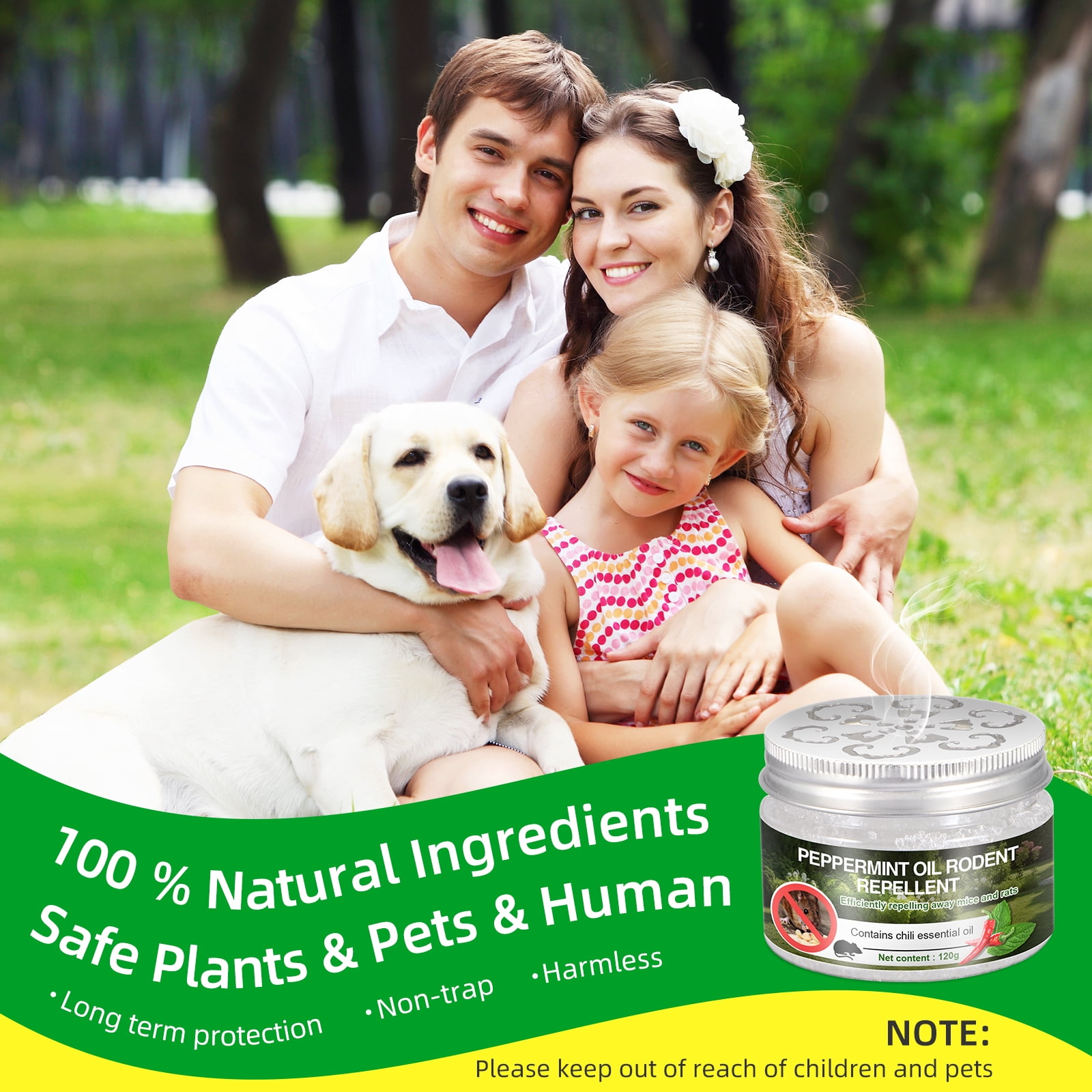 JLLOM Rodent Repellent, Car Engine Protection Humane Mouse Trap Alternative Effective Home Pest Control