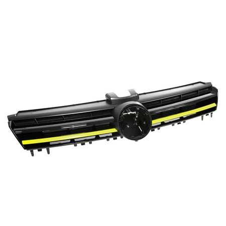 - 2015+ VW Mk7 Golf Lighting Package High Bar Grille - Black W/ Yellow Trim